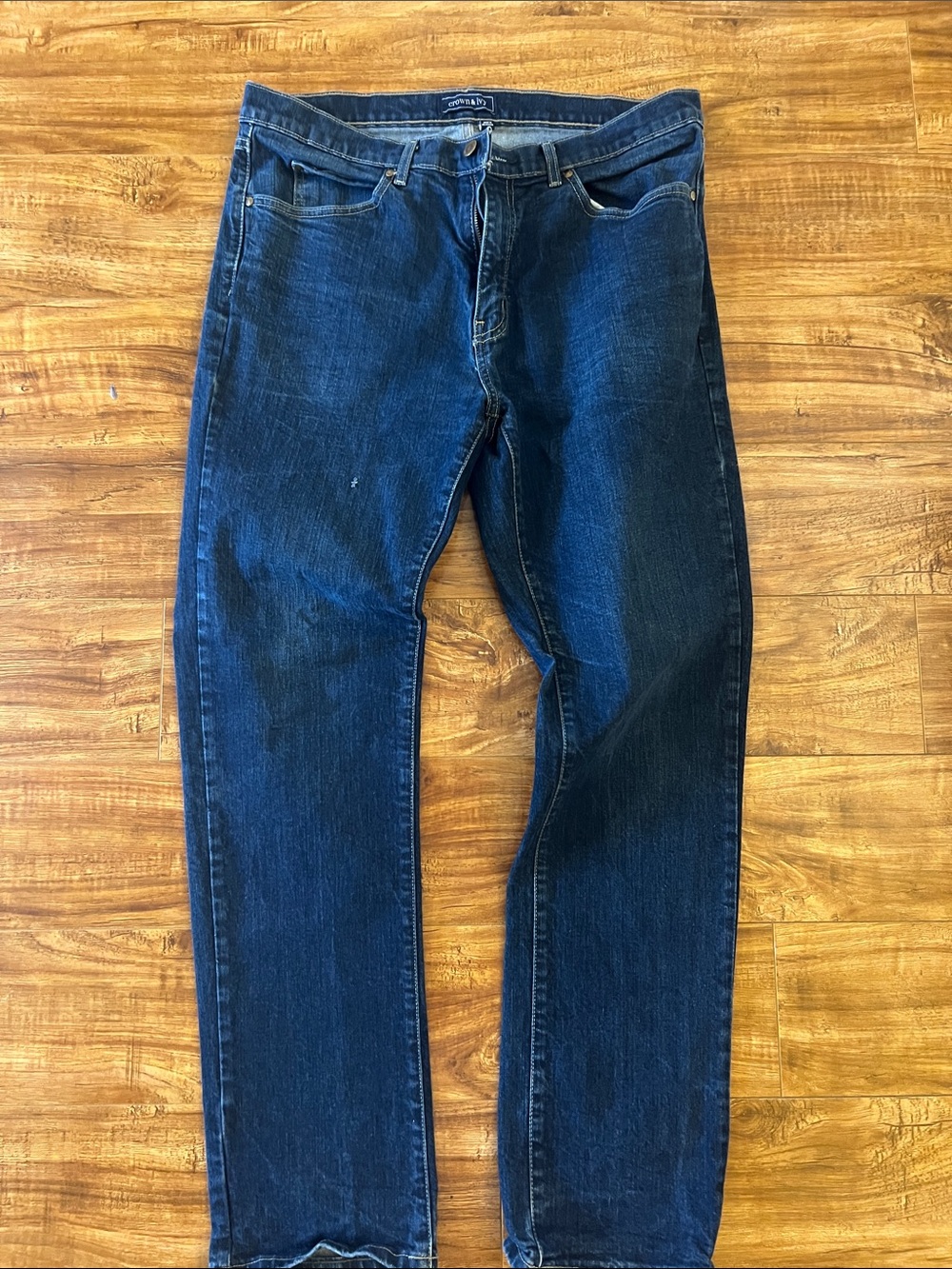 crown & ivy Men's Dark Blue Straight Jeans